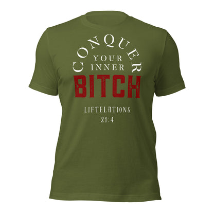 Conquer Your Inner Bitch Tee - Chest Print - Premium T - Shirt - Discipline Directive Co.