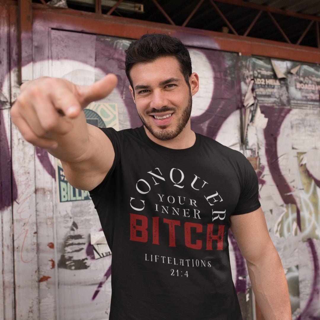 Conquer Your Inner Bitch Tee - Chest Print - Premium T - Shirt - Discipline Directive Co.