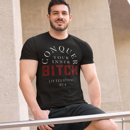 Conquer Your Inner Bitch Tee - Chest Print - Premium T - Shirt - Discipline Directive Co.