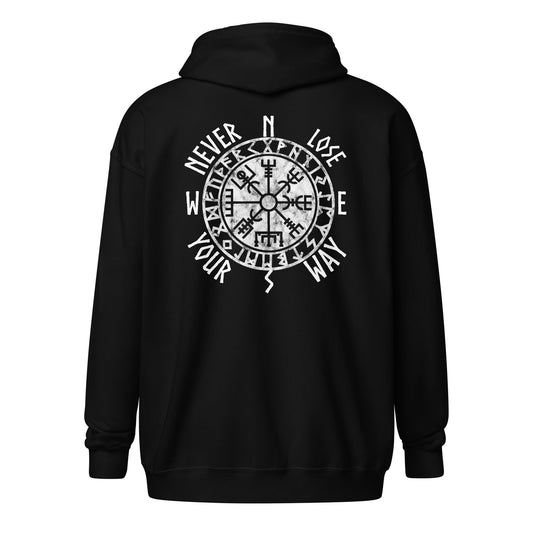 Never Loose Your Way Heavy Blend Zip Hoodie - Premium Zipper Hoodie - Discipline Directive Co.