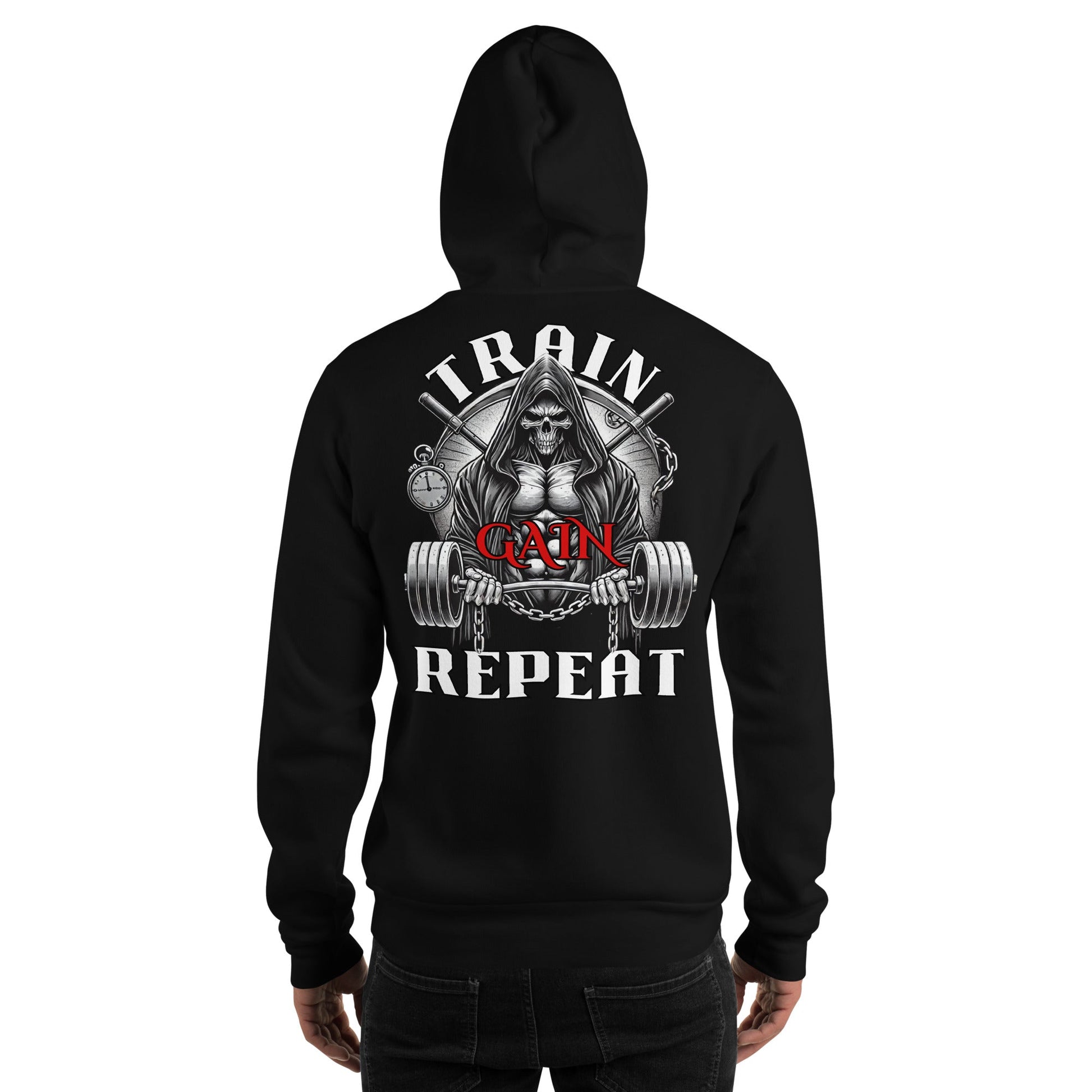 Train, Gain, Repeat Graphic Hoodie - Premium Hoodie - Discipline Directive Co.