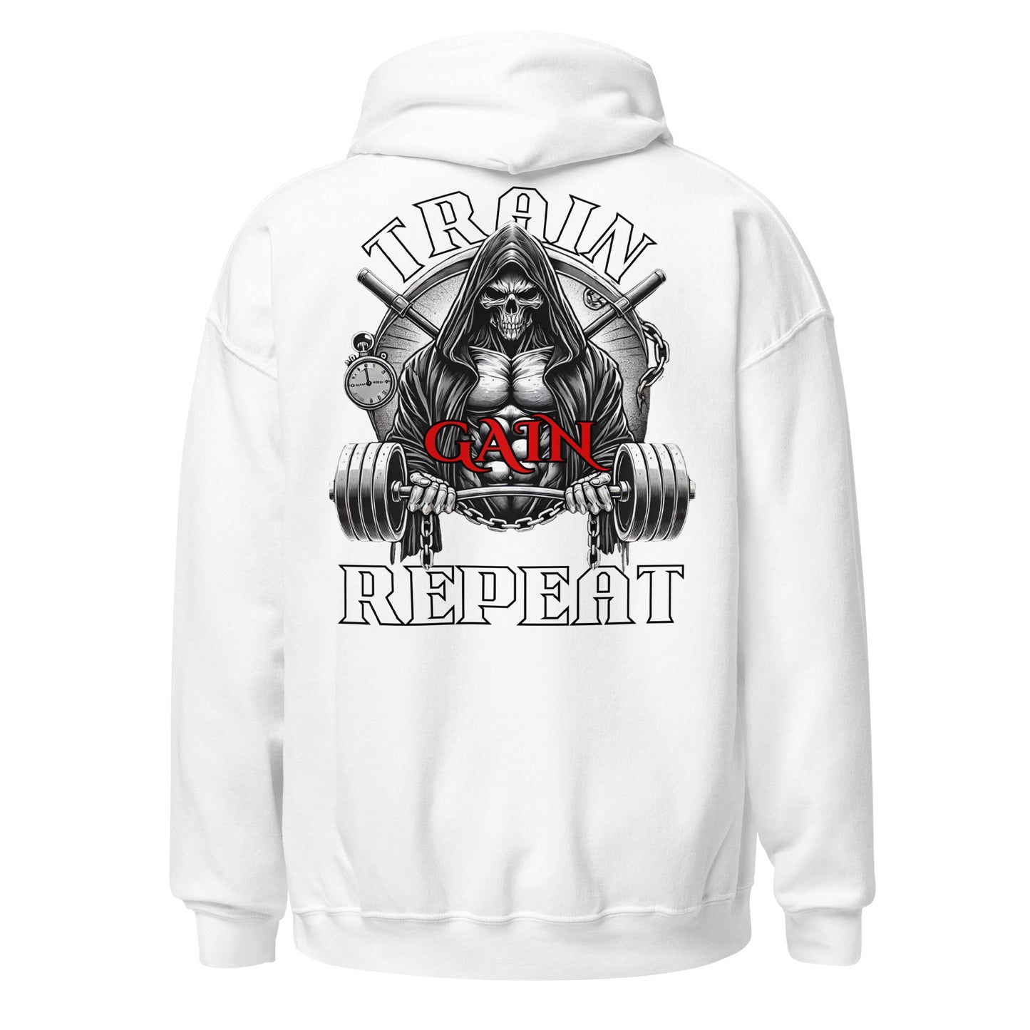 Train, Gain, Repeat Graphic Hoodie - Premium Hoodie - Discipline Directive Co.