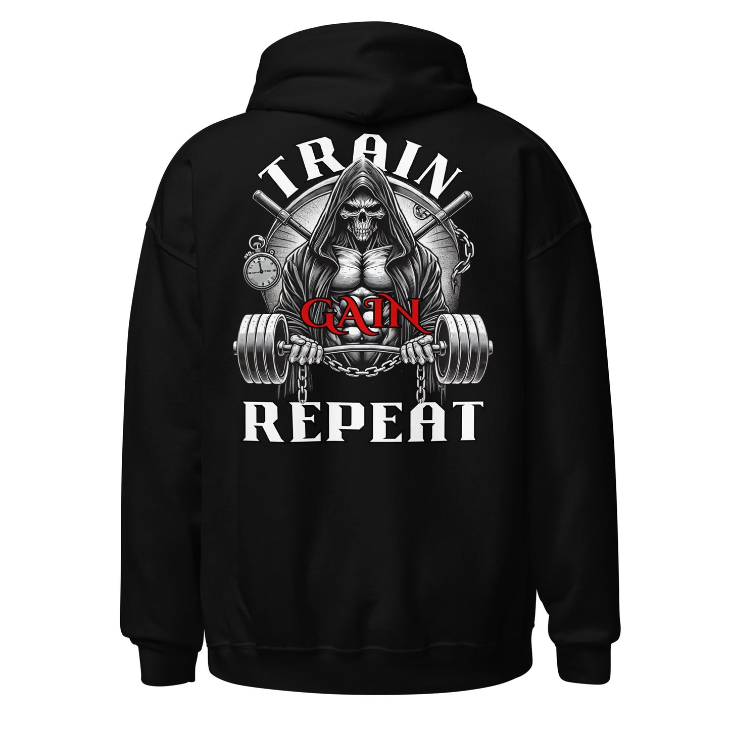 Train, Gain, Repeat Graphic Hoodie - Premium Hoodie - Discipline Directive Co.