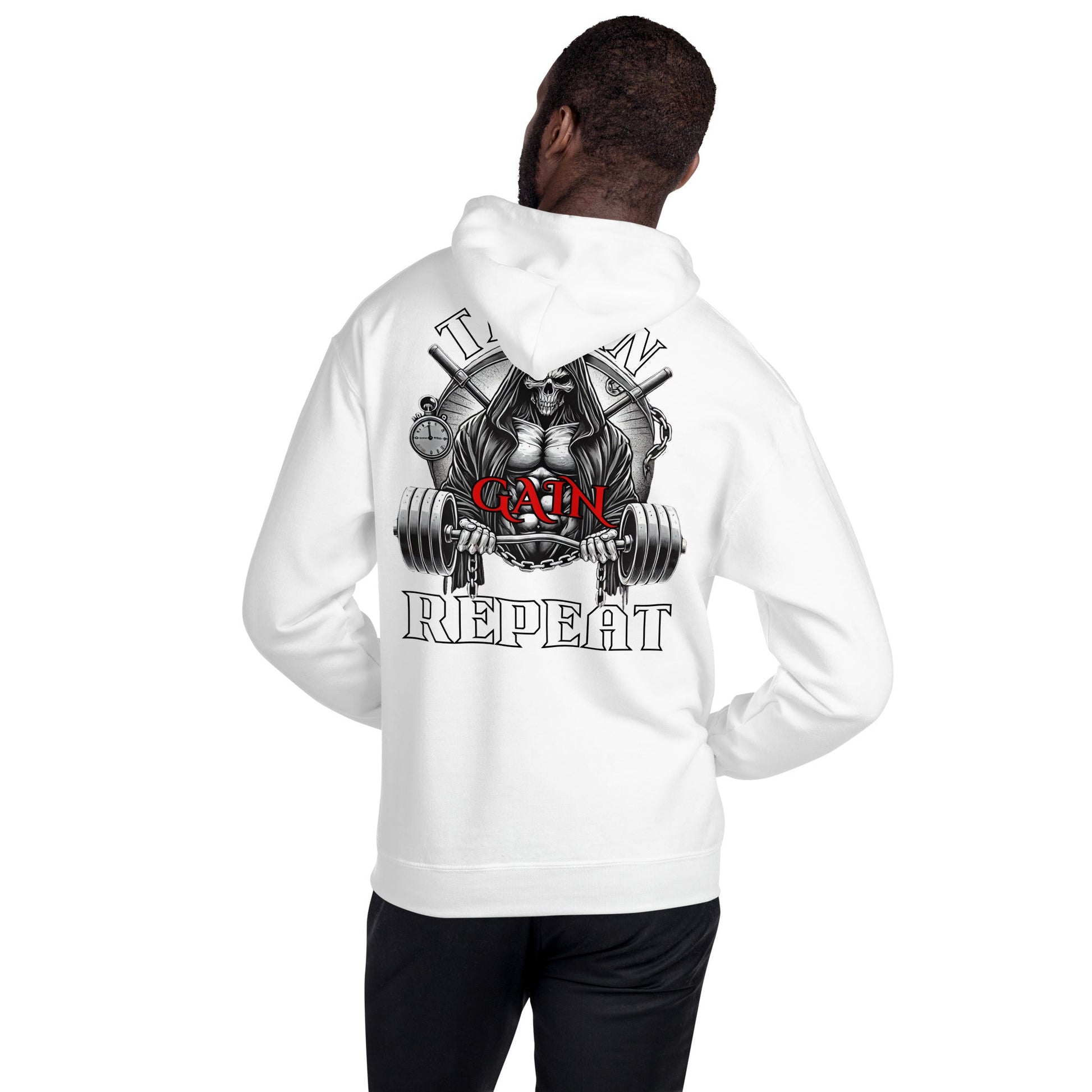 Train, Gain, Repeat Graphic Hoodie - Premium Hoodie - Discipline Directive Co.