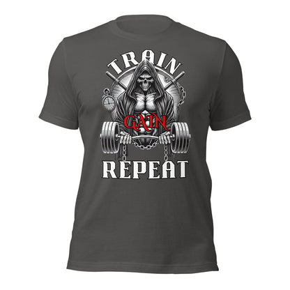 Train, Gain, Repeat Tee - Chest Print - Premium T - Shirt - Discipline Directive Co.