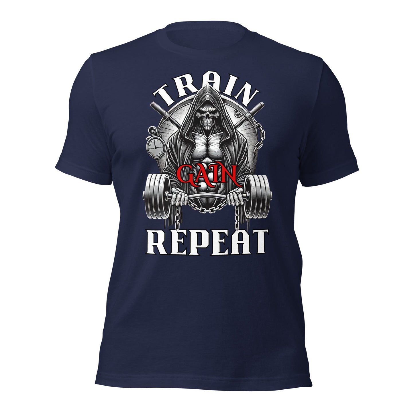 Train, Gain, Repeat Tee - Chest Print - Premium T - Shirt - Discipline Directive Co.